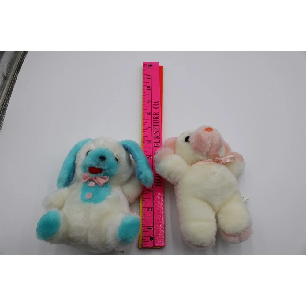 Dan Brechner GAF Dumont Plush Puppy Dog Lot Blue Pink Purple White Vintage 3pc
